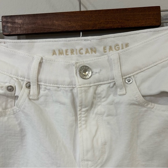 American Eagle White Denim 90’s Straight High Rise Jeans Women’s Size 4 - Picture 5 of 9